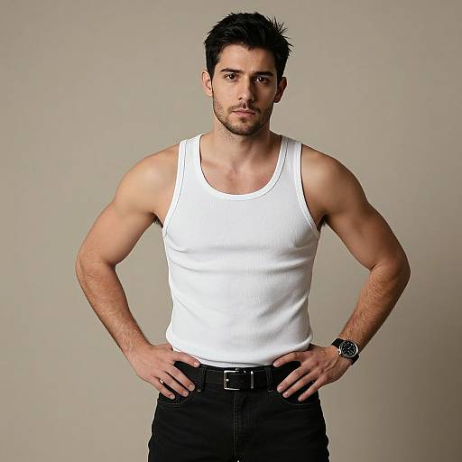 Realistic Muscular Guy in Casual Outfit