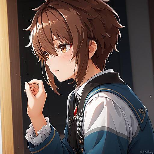 Illustration of Morisawa chiaki, ensemble stars! in the style of Arthur ko