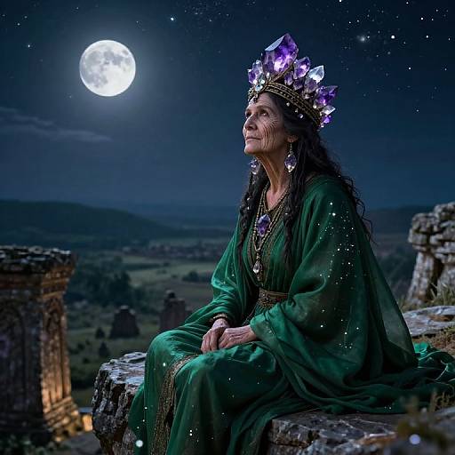 Mystic Portrait with Amethyst Crown