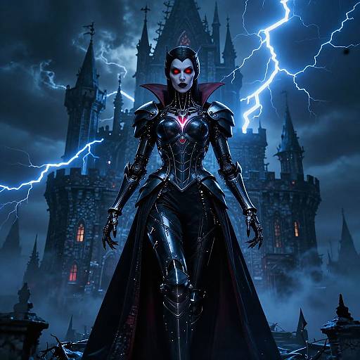 Futuristic Vampire Queen Halloween Art