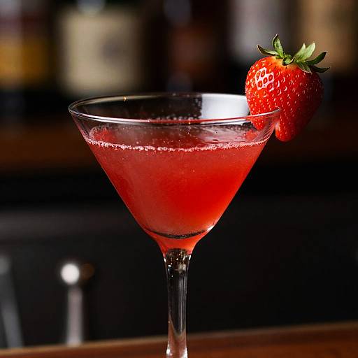 Red Strawberry Martini Cocktail