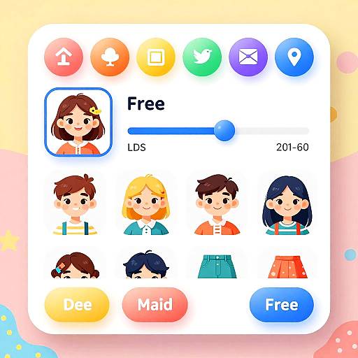 Vibrant Cartoon Character Maker UI