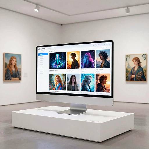AI Art Tools in Minimalist Gallery