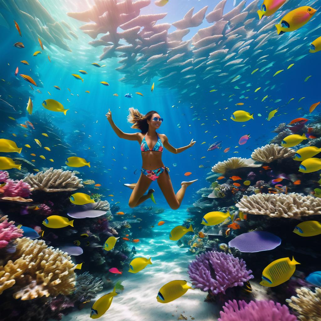 Vibrant Coral Reef Adventure Scene