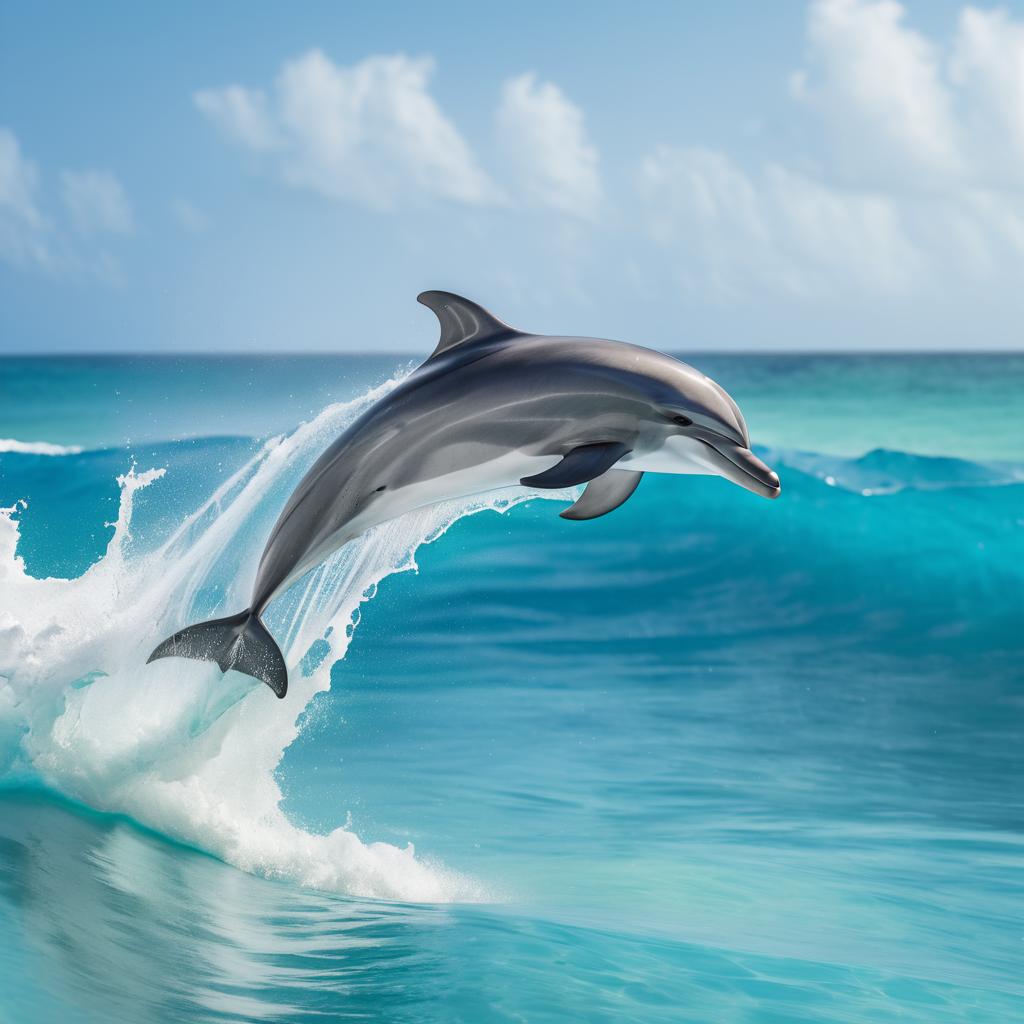 Photorealistic Dolphin Leap in Action