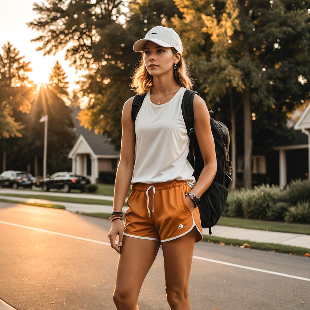 Boho-Chic Young Athlete in Autumn