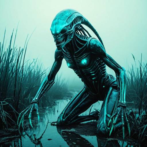Aquatic Alien in Cyan Glow