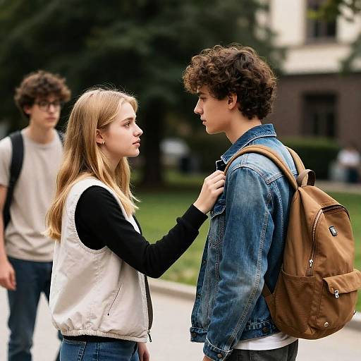 Intense Teen Moment in the Park