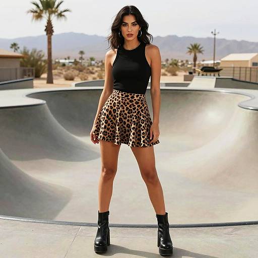 Edgy Street Style Woman at Skate Park