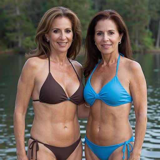 Middle-Aged Women by Lakeside