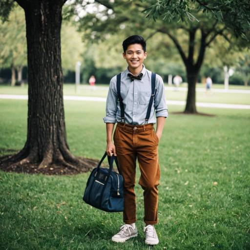 Young man in homecoming outfit outdoors