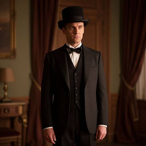 Man in Formal Suit and Top Hat