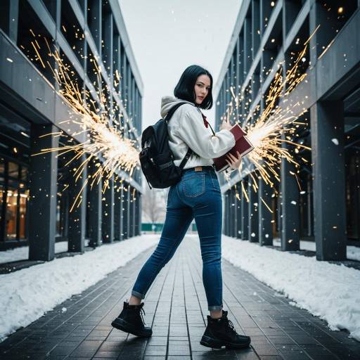 Cyberpunk Snow White in Action Shot