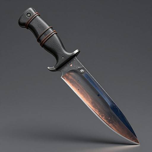 Realistic Dark Blue and Copper Knife Skin