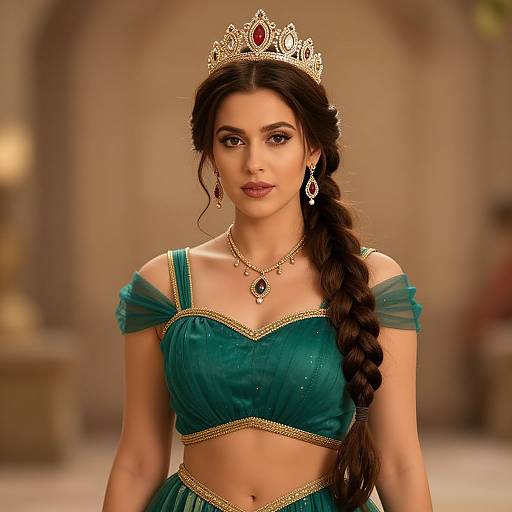 Regal Queen Mera in Green Dress