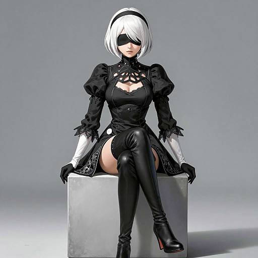 CGI Gothic Female Character with Blindfold