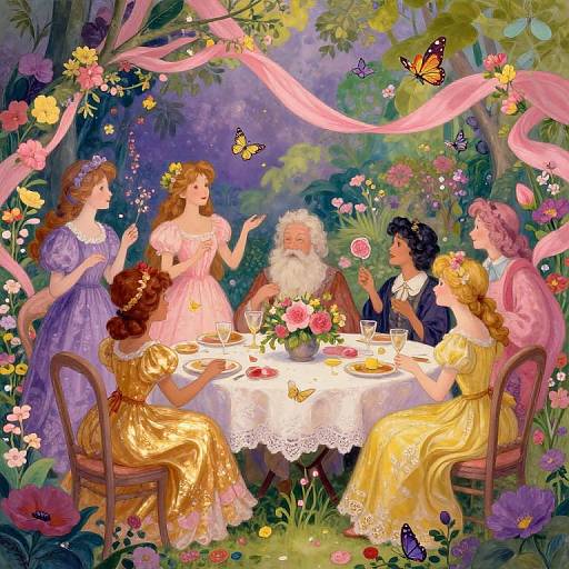 Whimsical Fables Gathering in Garden