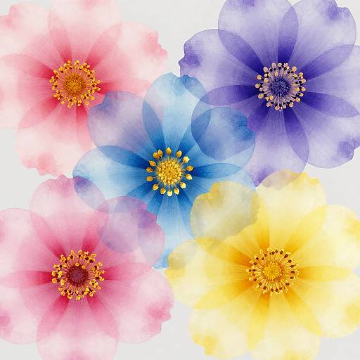 Vibrant Abstract Kaleidoscopic Flowers