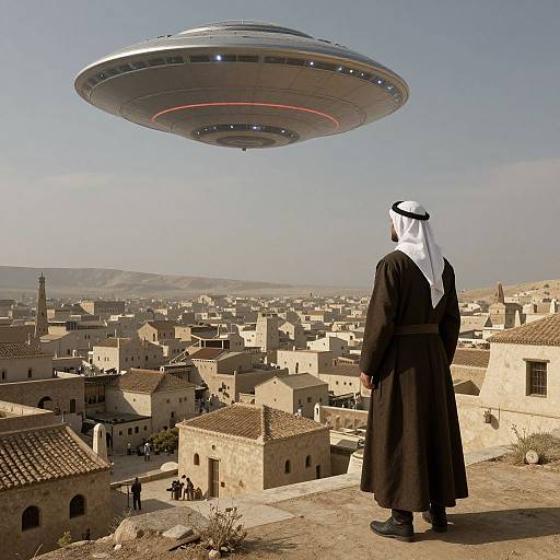 Alien Invasion Over Arabian Village