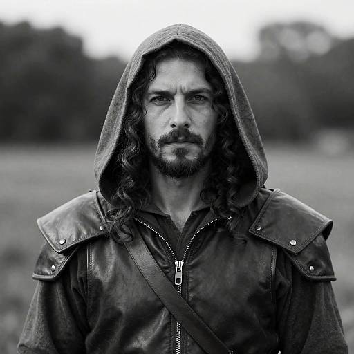 Somber Warrior in Nature's Embrace