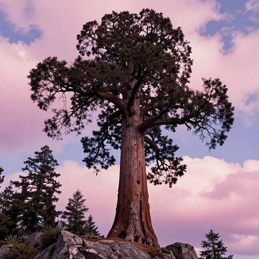 Majestic Sequoia in Dreamy Sky