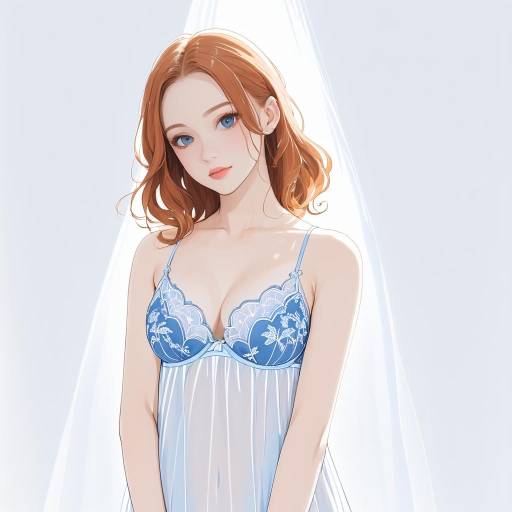 Serene Woman in Delicate Lingerie Pose Serene Woman in Delicate Lingerie Pose