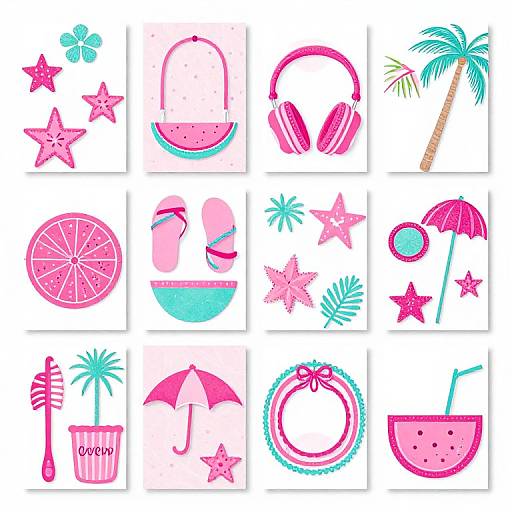 Bright Pink Summer Fun Mesh Art