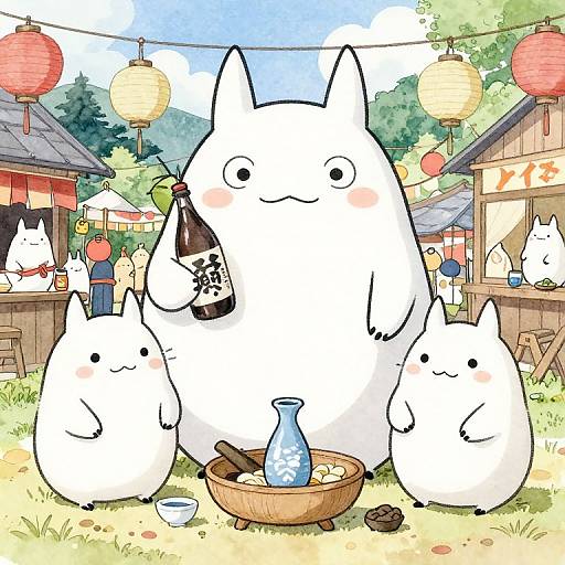 Soft Yokai Enjoying Sake Festival