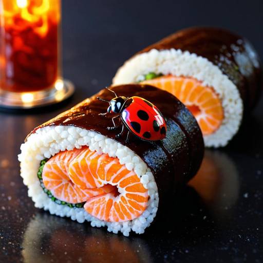 Photorealistic Sushi with Chocolate Lava Photorealistic Sushi with Chocolate Lava
