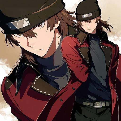 Illustration of Aragaki shinjirou, persona in the style of Pentagon (railgun ky1206)