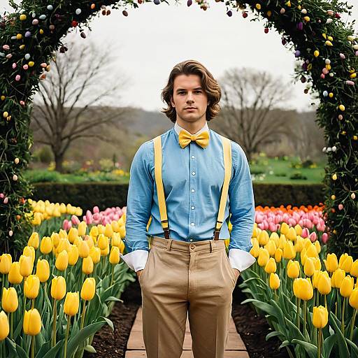 Handsome Young Man in Easter Outfit