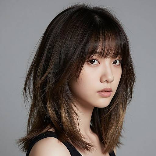 Edgy Wolf Cut Girls Portrait