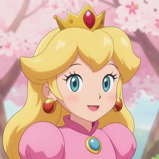 Princess Peach Dreamy Close-Up Portrait