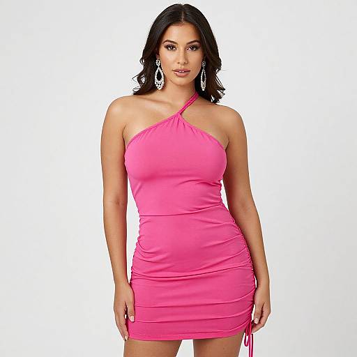 Vibrant Pink One-Shoulder Mini Dress