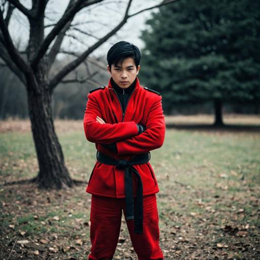Man in Red Costume Outdoors