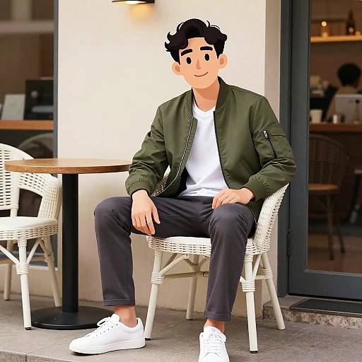 Urban Fashion Portrait in Cozy Café