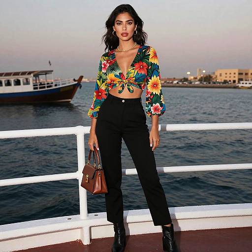 Chic Athletic Woman on Dubai Dhow