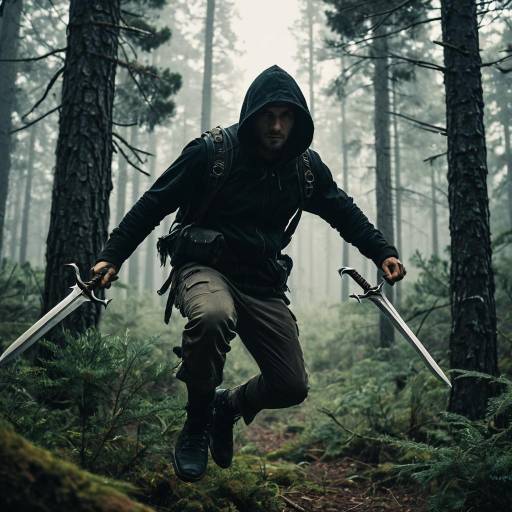 Cinematic Rogue in Misty Forest