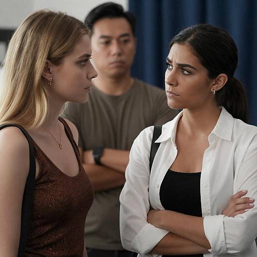 Intense Indoor Portrait of Three People