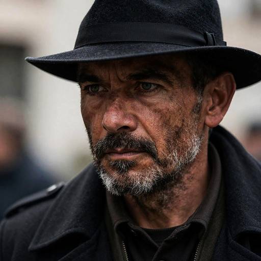 Rugged Middle-Aged Man in Black Hat