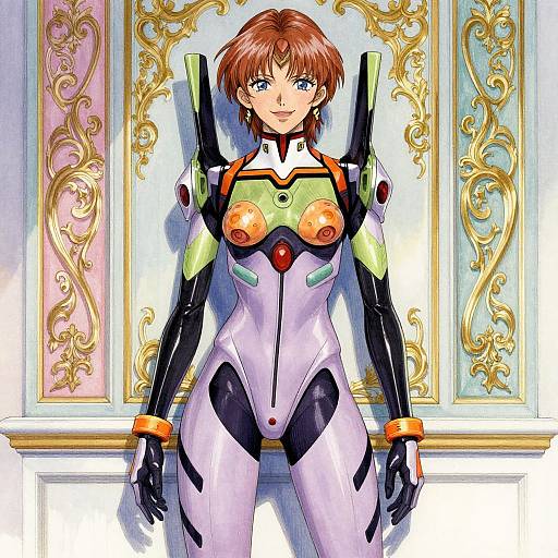 Cyberpunk Woman in Futuristic Plug-Suit