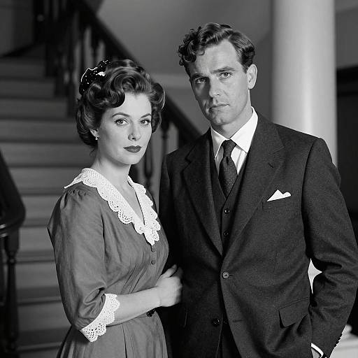 Vintage Black-and-White Couple Portrait