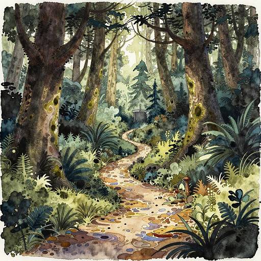 Surreal Enchanted Forest Path
