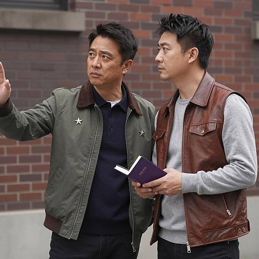 Urban Scene with Two Distinct Men