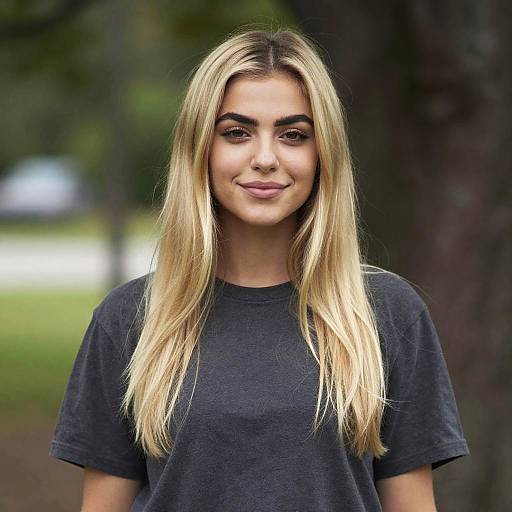 Young Woman with Blonde Hair Outdoors