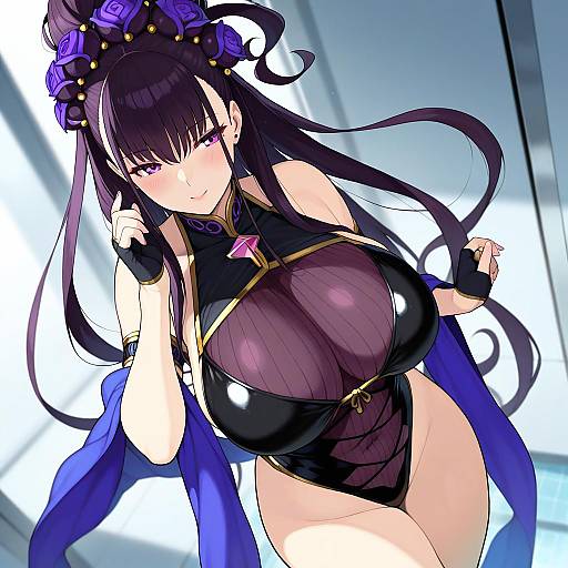 Illustration of Murasaki shikibu (swimsuit rider) (fate), fate/grand order in the style of Accio