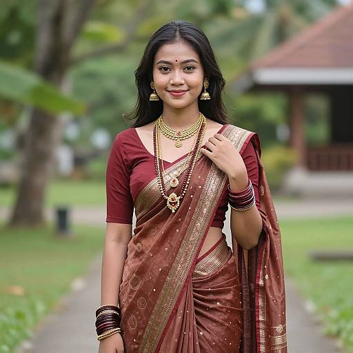Beautiful Indonesian Girl in Saree