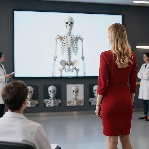 Modern Medical Scene with Skeleton Display