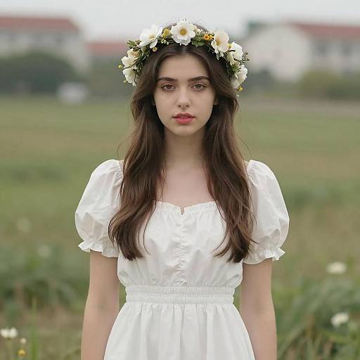 Elegant Young Woman in Outdoor Portrait