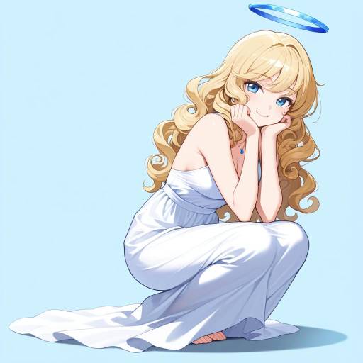 Cheerful Girl in Elegant Summer Attire Cheerful Girl in Elegant Summer Attire